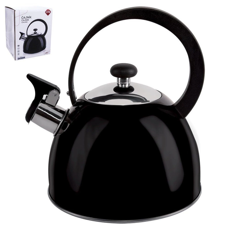 ORION Steel kettle with a whistle BLACK induction 1,5L