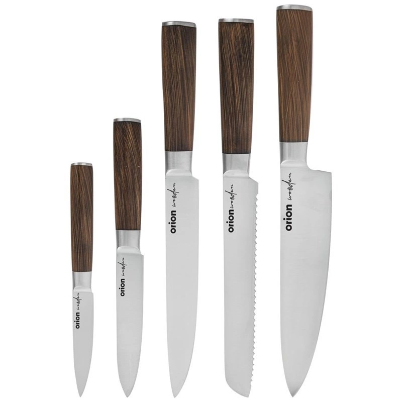 Küchenmesser-Set Messerset Küchenmesser aus Edelstahl Set 5-teilig WOODEN