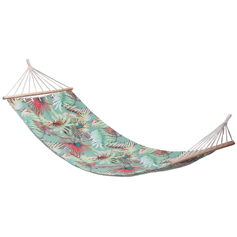 ORION Big strong HAMMOCK XXL 200x80cm one-person bed LEAVES FLOWERS
