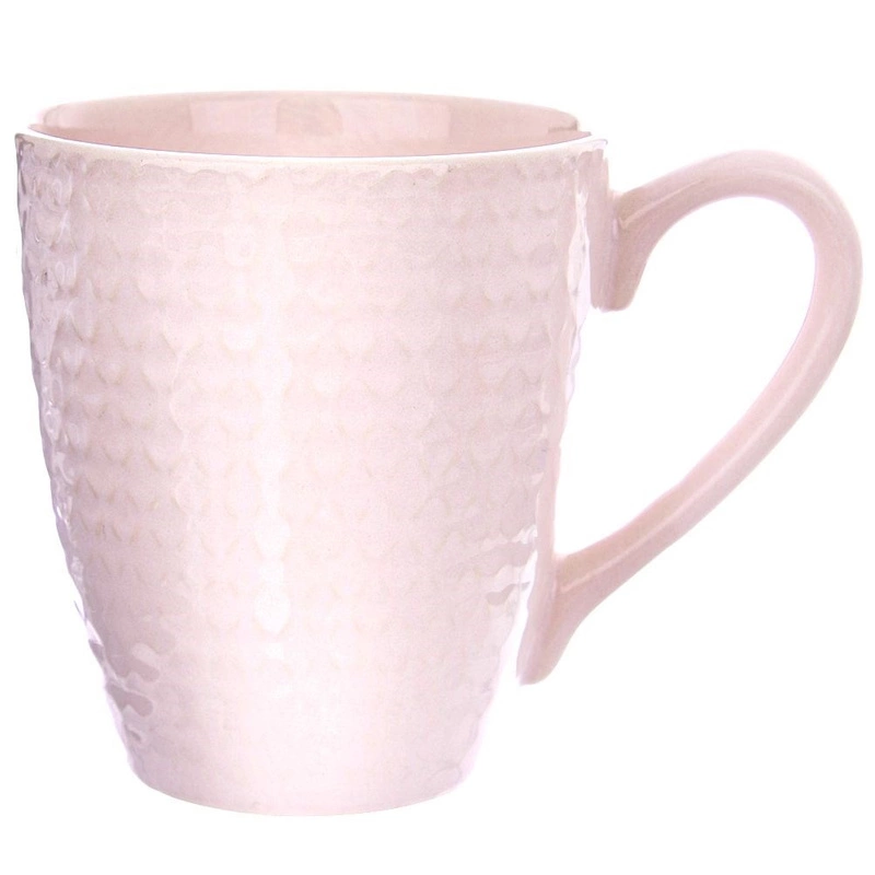 ORION Ceramic mug with handle for coffee tea 430 ml PINK