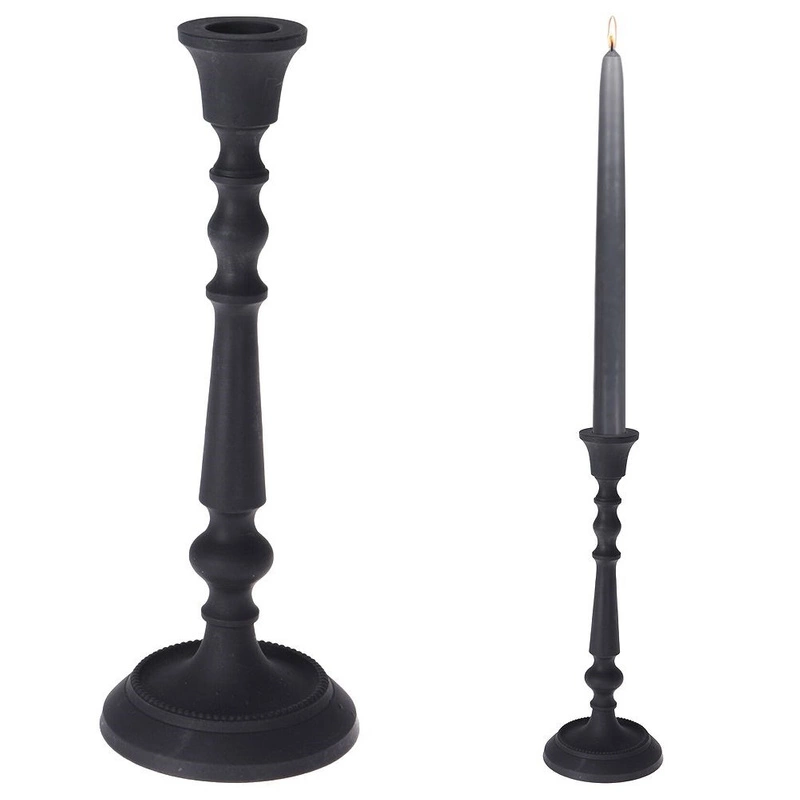 Kerzenständer Kerzenhalter Aluminium für Stabkerze schwarz LOFT 23 cm
