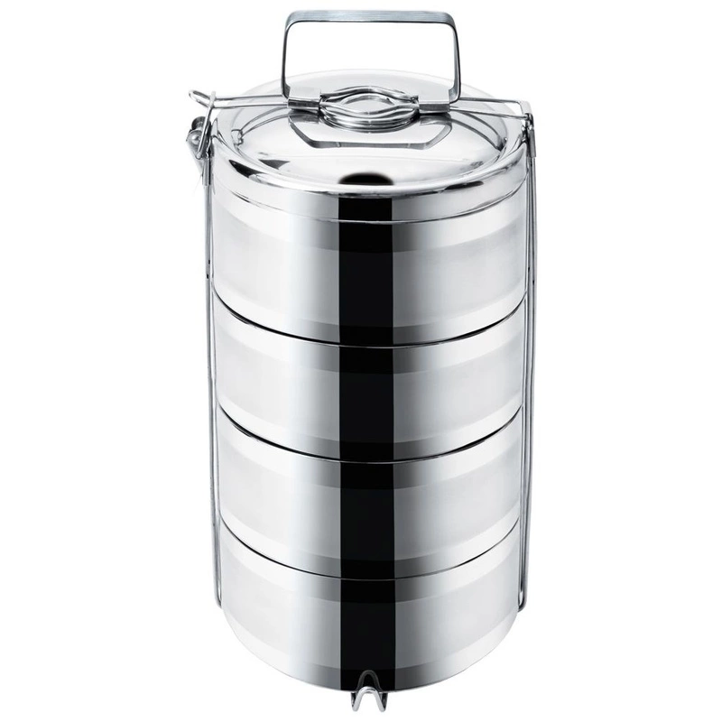 Tragbarer Lebensmittelbehälter Mehrzweck-Kochgeschirr Camping-Kochgeschirr Thermobehälter 4-stufig 4x1,1 L