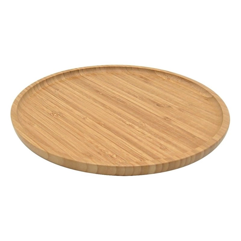 Holzteller Serviertablett Servierplatte aus BAMBUSHOLZ rund 20 cm
