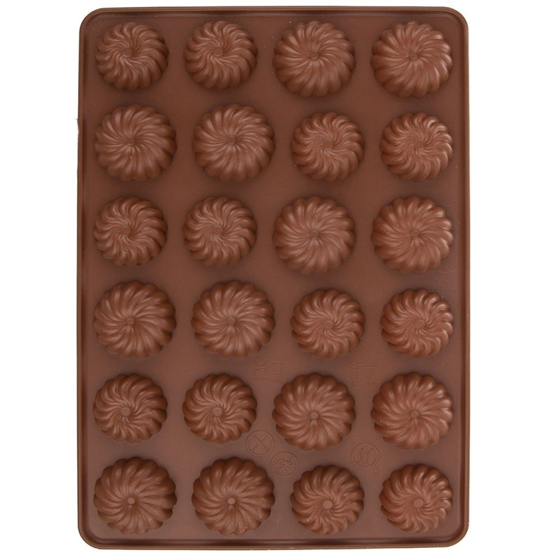 Silikonbackform Silikonform Pralinenform für Kekse aus Silikon braun 32x22 cm