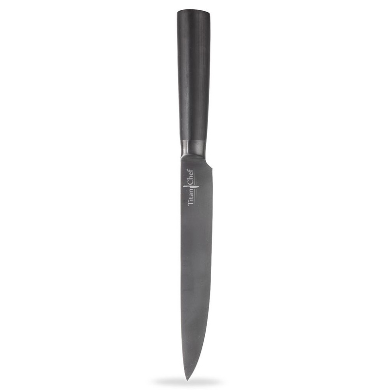 Nóż kuchenny stalowo-tytanowy czarny 20 cm TITAN CHEF 